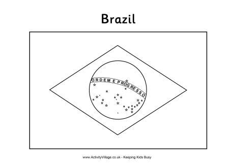 Brazil Flag Colouring Page