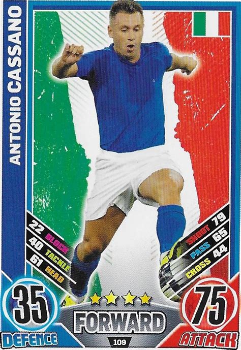 Match Attax Euro 2012 Italy Forward Cassano On Ebid United