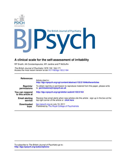 (PDF) Clinical Scale for Self-Assessment of Irritability