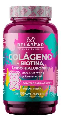 Belabear Col Geno Biotina Y Cido Hialur Nico Gomitas Sabor Fresa