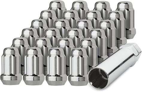 Chrome Wheel Accessories Parts 24 12x15 Closed End Et Spline Tuner Lug Nuts For Aftermarket