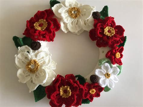 Poinsettia Wreathxmas Wreath Floral Wreath Handmade Wreath - Etsy