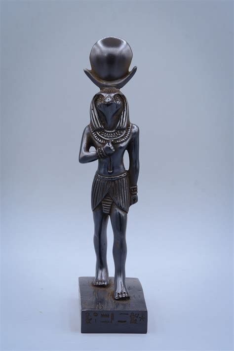 Ancient Egyptian Statue of Sun God Ra Harakhte Crowned With a Solar ...