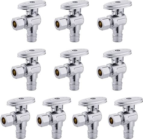 Amazon Pack Of 10 EFIELD Pex A 1 4 Turn Angle Stop Valve 3 8 OD