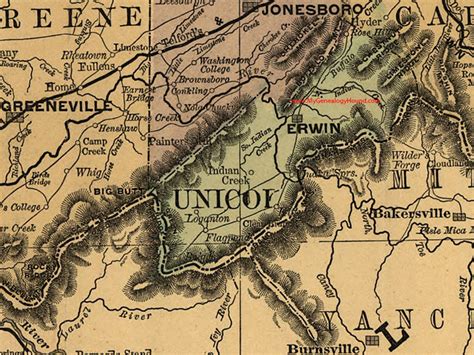 Unicoi County, Tennessee 1888 Map