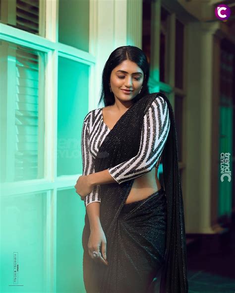 Glamorous Eesha Rebba In Black Saree White Blouse Photos