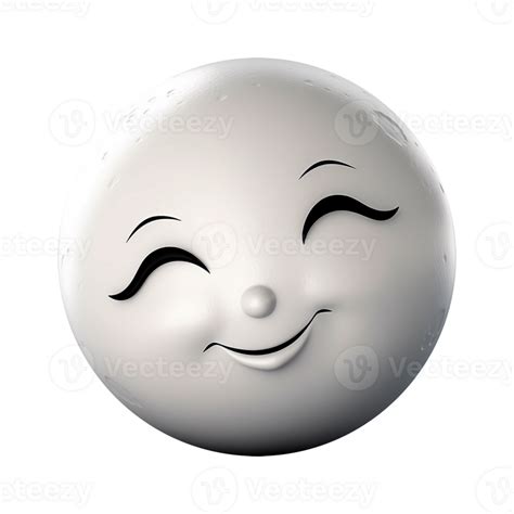 Happy Moon 3d Cartoon Style Isolated On Transparent Background 46860115 Png