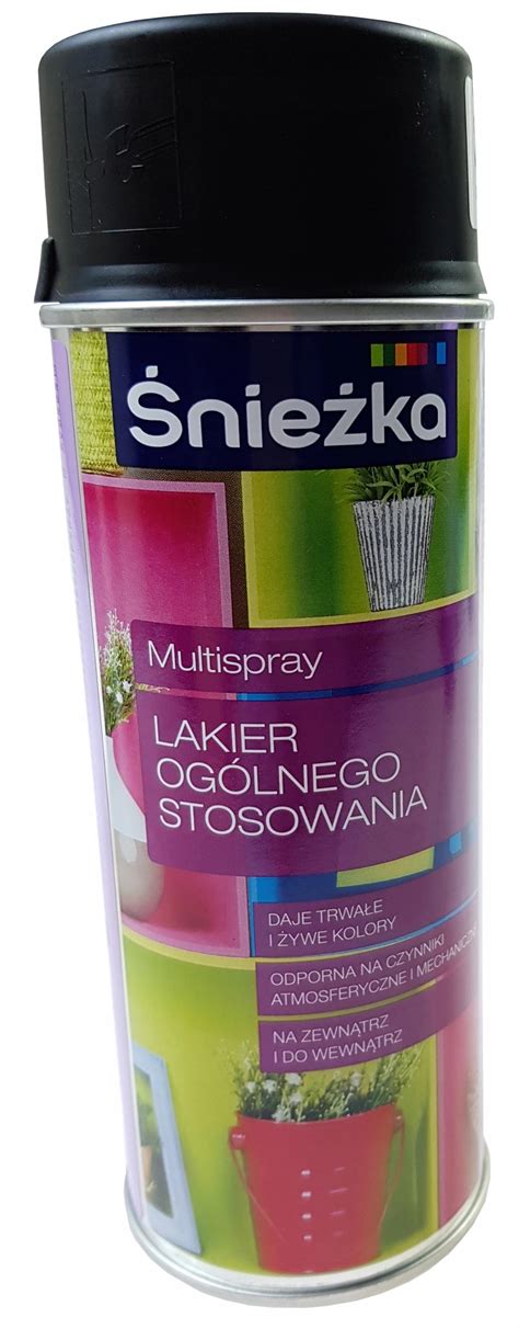 ŚNIEŻKA SPRAY FARBA LAKIER CZARNY MAT 400ml 6MS2 00400 R9005 00N