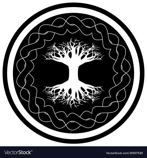 Yggdrasil Viking Tree Life In Celtic Royalty Free Vector