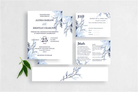 Navy Blue Wedding Invitations Printable Wedding Invitation - Etsy