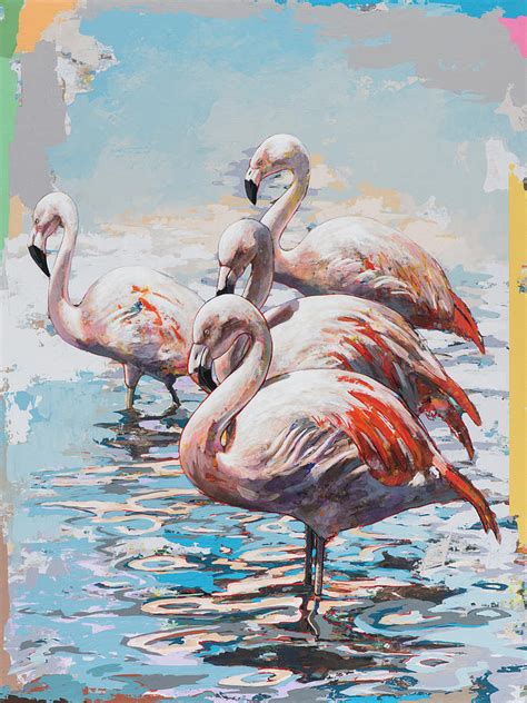 Flamingos 3 Painting By David Palmer Fine Art America