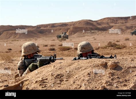 Marines provide security in the Al Anbar Province of Iraq Stock Photo ...