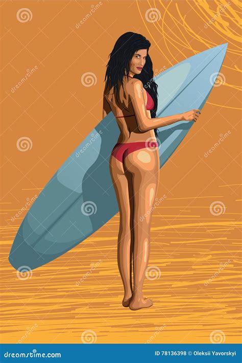 Man And Woman Surfer Standing With Surfboard Vector Set Cartoondealer