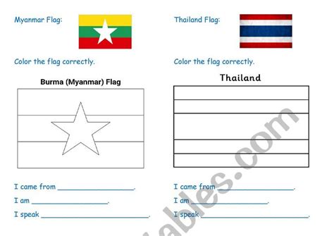 Asean Flags Coloring Activities Esl Worksheet By Gretz