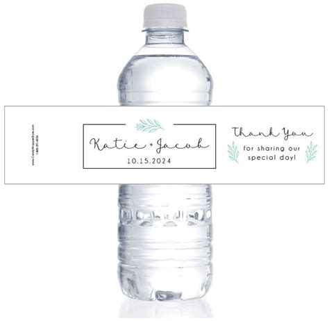 Wedding Water Bottle Label Template