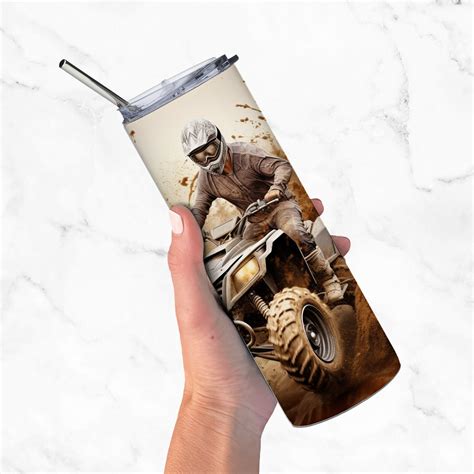 4 Wheeler Tumbler Wrap ATV Tumbler Wrap 20 Oz Skinny Tumbler