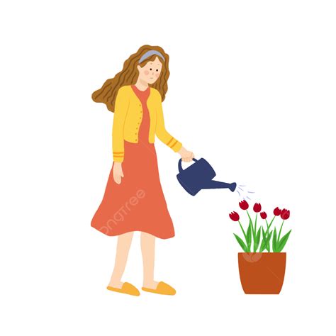 Garden Png Image Woman Gardening Woman Gardening Tulip Png Image For Free Download