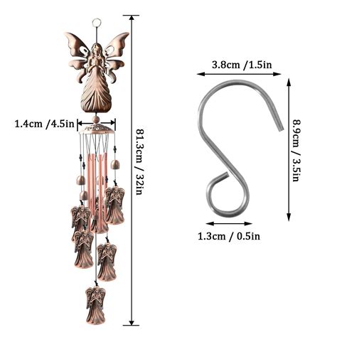 House Accessories For Home Brass Butterfly Wind Chimes With 4 Pipe And 1 Hook For Indoor And