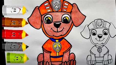 How To Draw Paw Patrol Zuma Step By Step Drawing Youtube