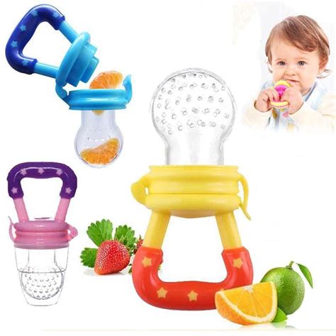 Baby Fresh Fruit Food Feeder Nibbler Pacifier 3 Pack Bpa Free Sili