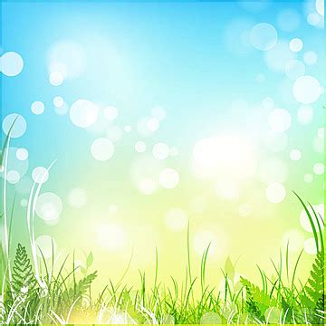 Spring Meadow With Blue Sky Light Spring Flourishes Vector Light