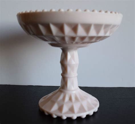 Vintage Pink Milk Glass Compote By Jeannette Pink Milk Milk Glass Glass