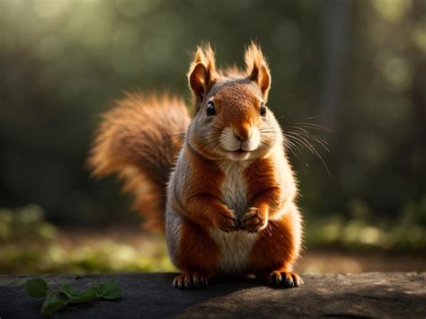 Premium Photo A Cute Squirrel In The Park Generative AI