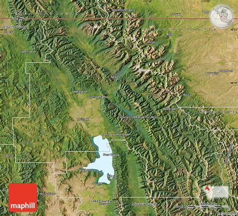 Satellite Map of Flathead County