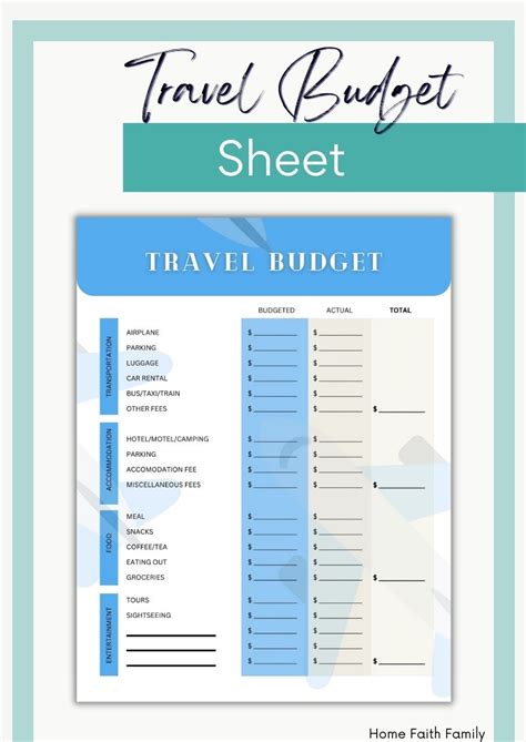 Free vacation budget worksheet, Download Free vacation budget worksheet ...