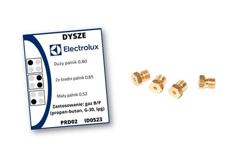 Dysze Do P Yty Kuchenki Gazowej Na Gaz Propan Butan Electrolux Z Butli