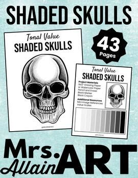 Shaded Skull Tutorial by MrsAllainArt | Teachers Pay Teachers