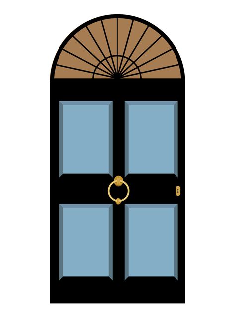 black vintage front door with bell ring 23156858 Vector Art at Vecteezy