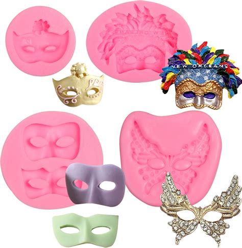 Amazon Masquerade Mask Silicone Fondant Molds Pcs Mask Mardi