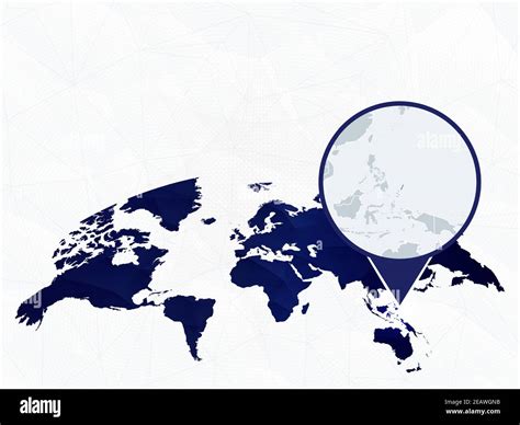 Palau Detailed Map Highlighted On Blue Rounded World Map Map Of Palau