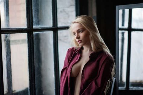 Wallpaper Selena Werner Women Blonde Maxim Maximov Shirt No Bra