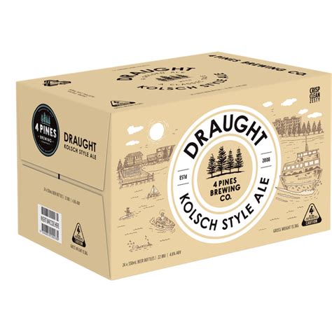 4 Pines Draught Kolsch Style Ale 330ml Bottle Case Of 24 Camperdown Cellars