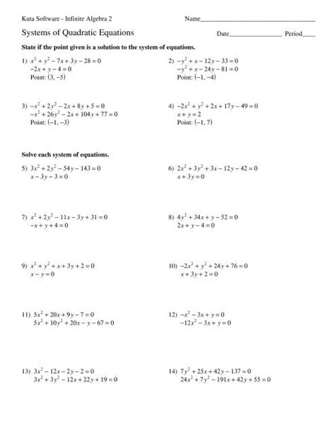 Kuta Quadratic Formula Worksheet