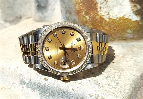 Rolex Mm Datejust Champagne Diamond Two Tone Jubilee For Sale