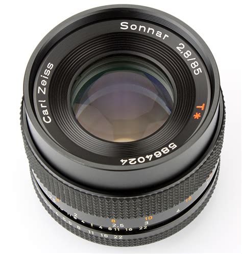 The Carl Zeiss Sonnar T 85 Mm F 2 8 C Y Lens Specs MTF Charts User