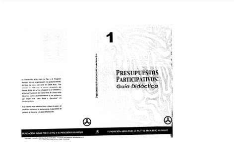 Presupuestos Participativos Guía Didáctica Presupuesto Y Género En