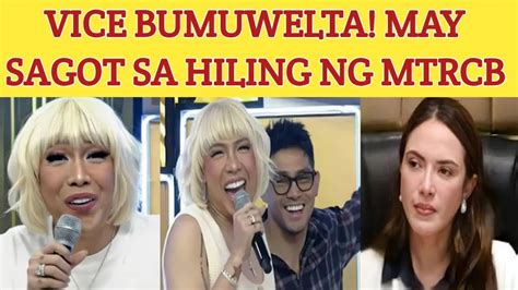 Vice Ganda May Buwelta Kay Lala May Pahayag Ang Hiling Ng Mtrcb Youtube