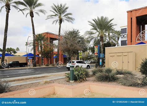 Downtown Street Scene In Chandler Arizona Editorial Image Image Of