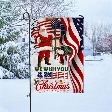 We Wish You Ameri Christmas Double Sided Flag Patriot Etsy