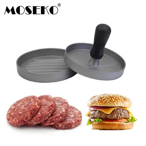 Moseko 12 Cm Diy Hamburger Press Aluminum Alloy Round Hamburger Meat