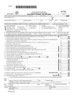 SC1041 DEPARTMENT OF REVENUE FIDUCIARY INCOME Sc1041 Department Of