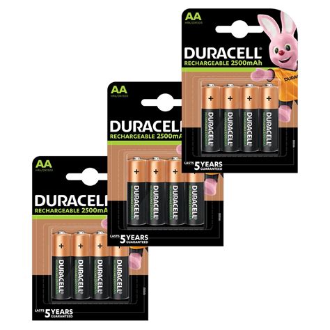 12x Duracell AA 2500mAh Duralock PRE STAY CHARGED Ni Mh Rechargeable