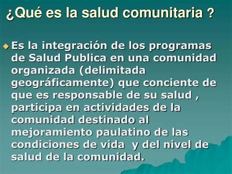 Ppt ¿qué Es La Salud Comunitaria Powerpoint Presentation Free