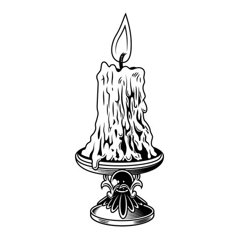 Monochrome Candle Vector Illustration By Graphic Design Studio DGIM