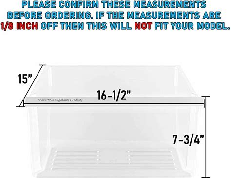 Lower Clear Crisper Pan Compatible With Whirlpool Refrigerator