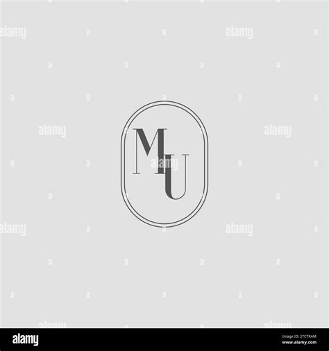 Initial MU Wedding Monogram Logo Design Vector Graphic Stock Vector